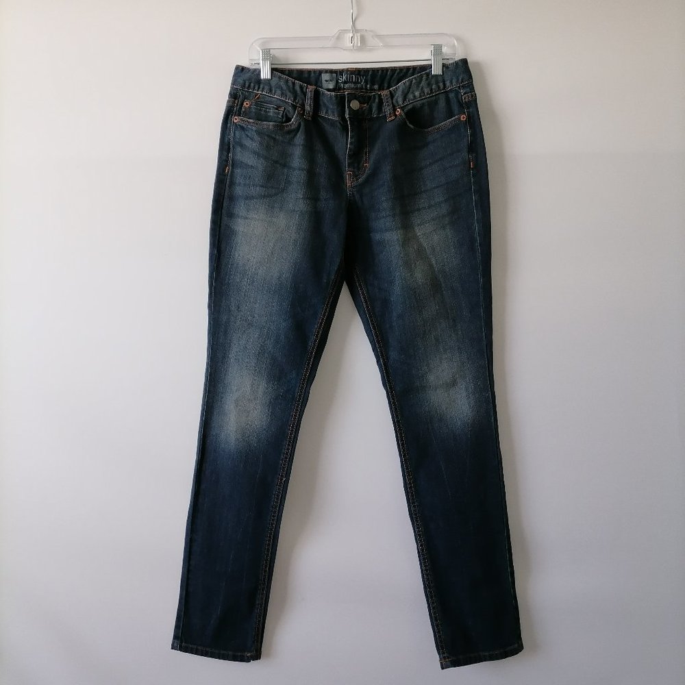Premium Denim Womens Blue Mid Rise Straight Leg Skinny Jeans Size 10S